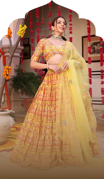 Orange Shibori Printed Kurta